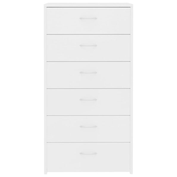 vidaXL Komoda so 6 zásuvkami, biela 50x34x96 cm, kompozitné drevo – Obrázok 4