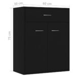 vidaXL Komoda, čierna 60x30x75 cm, kompozitné drevo – Obrázok 9