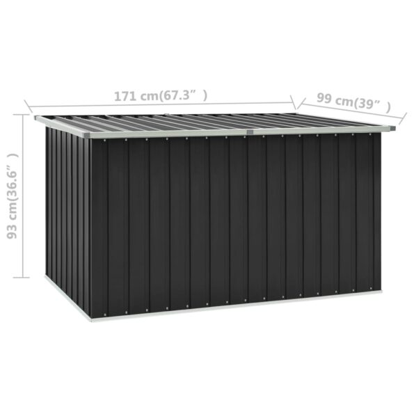 vidaXL Záhradný úložný box antracitový 171x99x93 cm – Obrázok 8