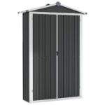 vidaXL Záhradná kôlňa antracitová 116x45x175 cm pozinkovaná oceľ – Obrázok 4