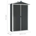 vidaXL Záhradná kôlňa antracitová 116x45x175 cm pozinkovaná oceľ – Obrázok 8