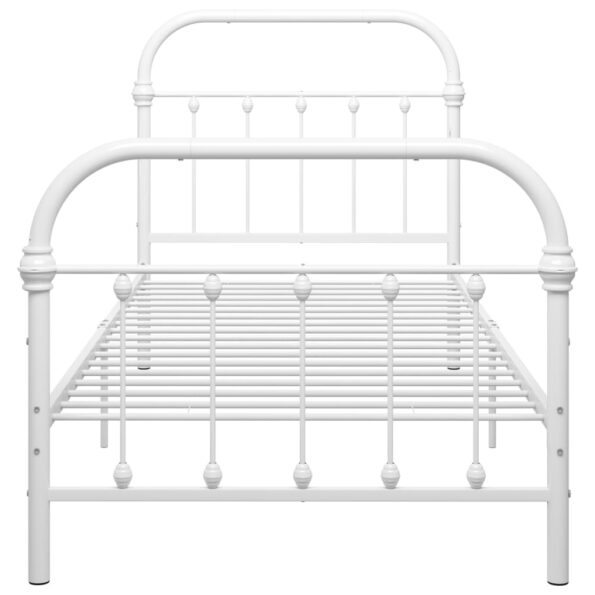 vidaXL Posteľný rám biely 100x200 cm kovový – Obrázok 3