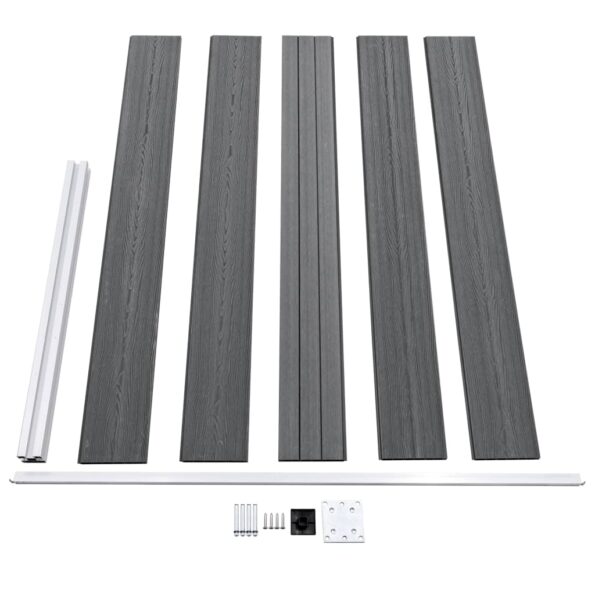 vidaXL Záhradný plot, WPC 175x105 cm, sivý – Obrázok 6