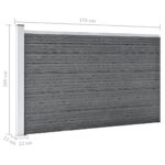 vidaXL Záhradný plot, WPC 175x105 cm, sivý – Obrázok 9