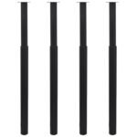 vidaXL Teleskopické stolové nohy 4 ks čierne 710 mm-1100 mm