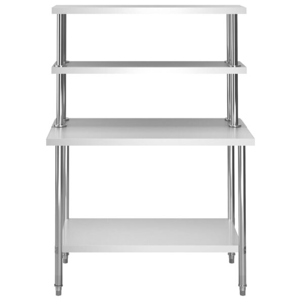 vidaXL Kuchynský pracovný stôl s policou 120x60x150 cm, oceľ – Obrázok 3