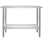 vidaXL Kuchynský pracovný stôl s policou 120x60x150 cm, oceľ – Obrázok 6