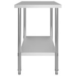 vidaXL Kuchynský pracovný stôl s policou 120x60x150 cm, oceľ – Obrázok 7