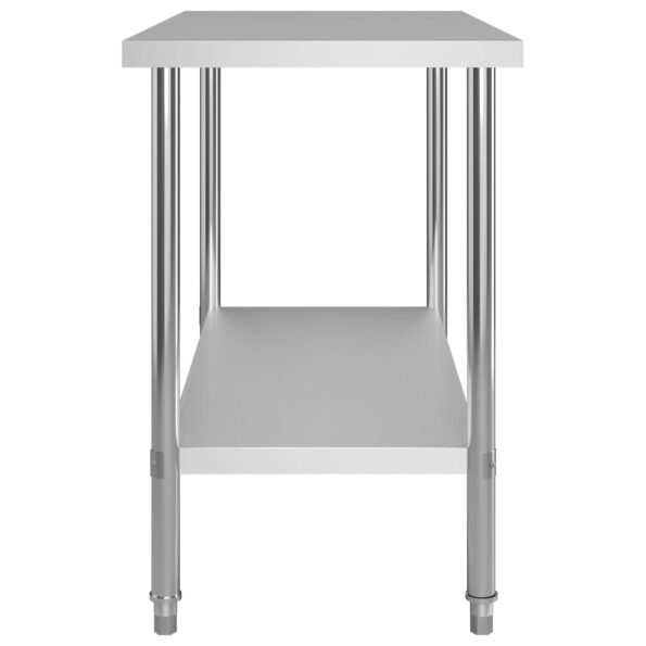 vidaXL Kuchynský pracovný stôl s policou 120x60x150 cm, oceľ – Obrázok 7