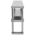 vidaXL Kuchynský pracovný stôl s policou 120x60x150 cm, oceľ – Obrázok 10