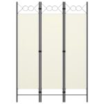 vidaXL Paraván s 3 panelmi, krémovo biely 120x180 cm