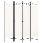 vidaXL Paraván so 4 panelmi, krémovo biely 160x180 cm – Obrázok 2