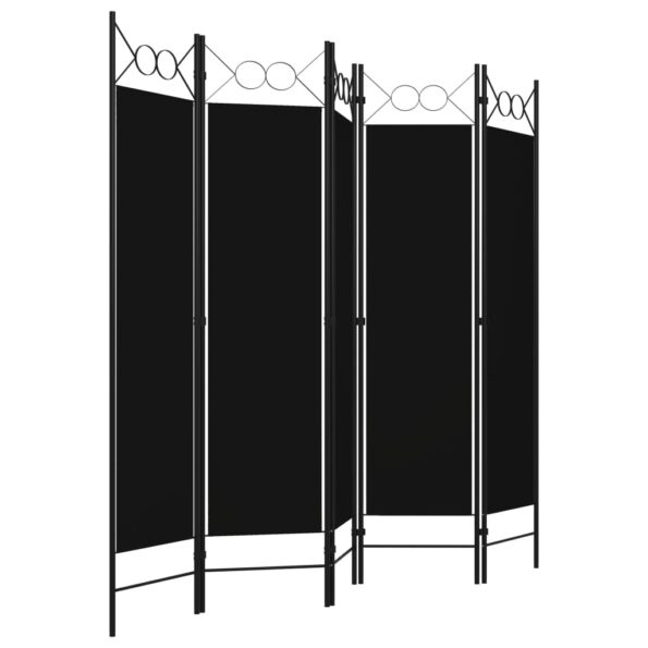 vidaXL Paraván s 5 panelmi, čierny 200x180 cm – Obrázok 3