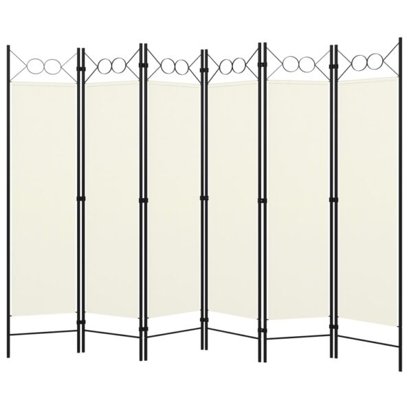 vidaXL Paraván so 6 panelmi, krémovo biely 240x180 cm – Obrázok 2
