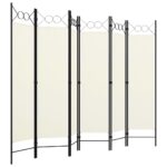vidaXL Paraván so 6 panelmi, krémovo biely 240x180 cm – Obrázok 3