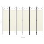 vidaXL Paraván so 6 panelmi, krémovo biely 240x180 cm – Obrázok 6