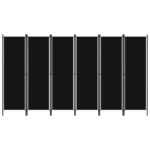 vidaXL 6-panelový paraván čierny 300x180 cm
