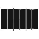 vidaXL 6-panelový paraván čierny 300x180 cm – Obrázok 2