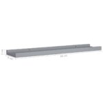 vidaXL Poličky na zarámované obrázky 2 ks sivé 60x9x3 cm MDF – Obrázok 8