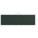 vidaXL Balkónová markíza, tmavozelená 90x300 cm, oxfordská látka – Obrázok 5
