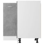 vidaXL Rohová skrinka, betónová 75,5x75,5x80,5 cm, kompozitné drevo – Obrázok 6