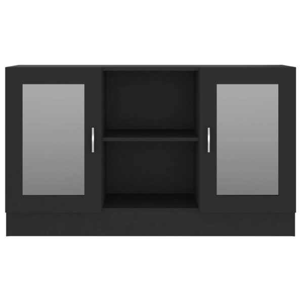 vidaXL Vitrína, čierna 120x30,5x70 cm, kompozitné drevo – Obrázok 6