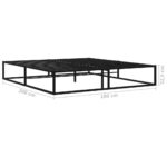 vidaXL Posteľný rám, čierny, kov 180x200 cm – Obrázok 7