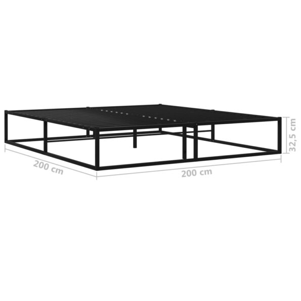 vidaXL Posteľný rám, čierny, kov 200x200 cm – Obrázok 7