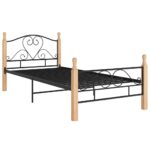 vidaXL Posteľný rám, čierny, kov 90x200 cm – Obrázok 2