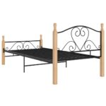 vidaXL Posteľný rám, čierny, kov 90x200 cm – Obrázok 5