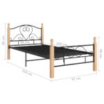 vidaXL Posteľný rám, čierny, kov 90x200 cm – Obrázok 7