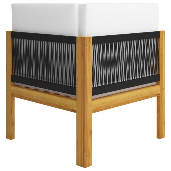 vidaXL 6-dielna záhradná sedacia súprava+podložky, krémová, akácia – Obrázok 7