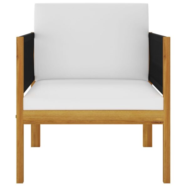 vidaXL 7-dielna záhradná sedacia súprava+podložky, krémová, akácia – Obrázok 5