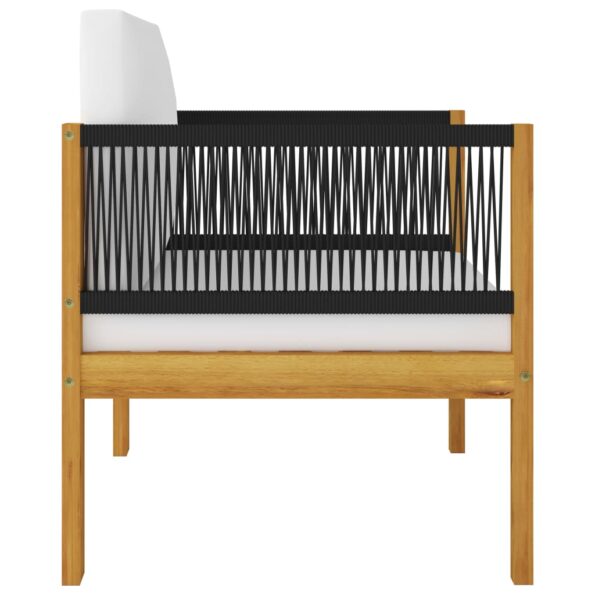 vidaXL 7-dielna záhradná sedacia súprava+podložky, krémová, akácia – Obrázok 6