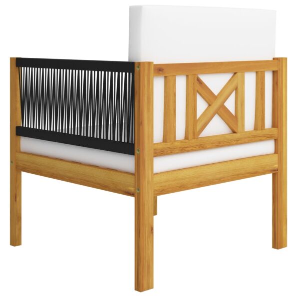 vidaXL 7-dielna záhradná sedacia súprava+podložky, krémová, akácia – Obrázok 7