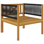 vidaXL 7-dielna záhradná sedacia súprava+podložky, krémová, akácia – Obrázok 8