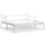 vidaXL Rám rozkladacej pohovky biely kovový 90x200 cm – Obrázok 2