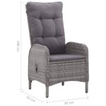 vidaXL 5-dielna záhradná jedálenská súprava sivá polyratan a sklo – Obrázok 12