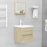 vidaXL Kúpeľňové zrkadlo, dub sonoma 40x10,5x37 cm, kompozitné drevo – Obrázok 4