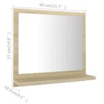 vidaXL Kúpeľňové zrkadlo, dub sonoma 40x10,5x37 cm, kompozitné drevo – Obrázok 7