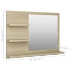 vidaXL Kúpeľňové zrkadlo, dub sonoma 60x10,5x45 cm, kompozitné drevo – Obrázok 7