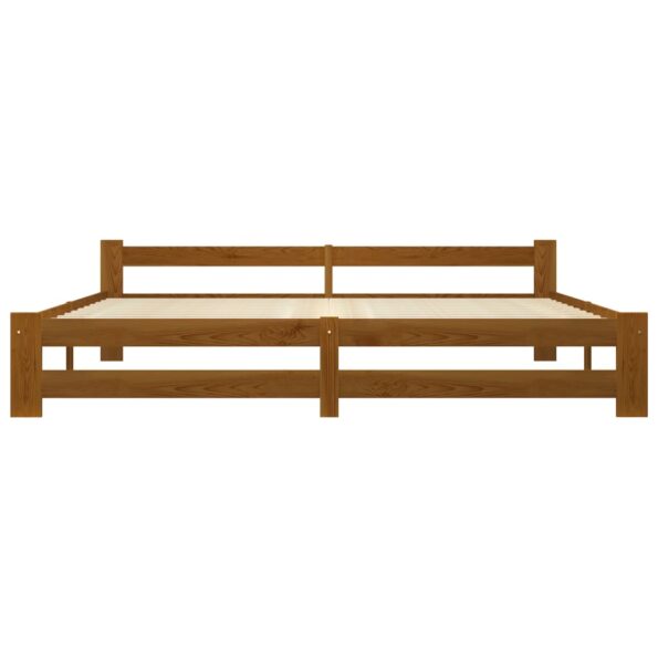 vidaXL Posteľný rám medovo-hnedý borovicový masív 200x200 cm – Obrázok 3