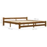 vidaXL Posteľný rám medovo-hnedý borovicový masív 200x200 cm – Obrázok 6