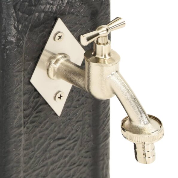 vidaXL Záhradný stĺpik na vodu s kohútikom antracitový vzhľad kameňa – Obrázok 5