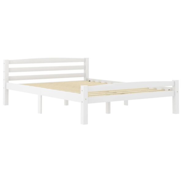 vidaXL Posteľný rám, biely, borovicový masív 140x200 cm – Obrázok 3