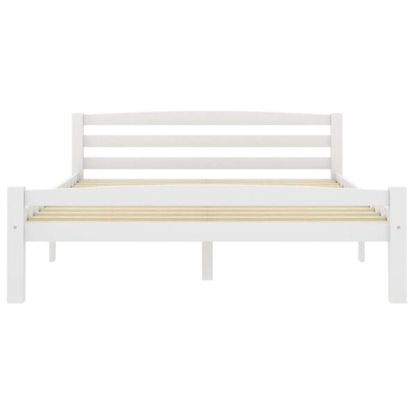 vidaXL Posteľný rám, biely, borovicový masív 140x200 cm – Obrázok 4