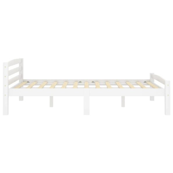 vidaXL Posteľný rám, biely, borovicový masív 140x200 cm – Obrázok 5