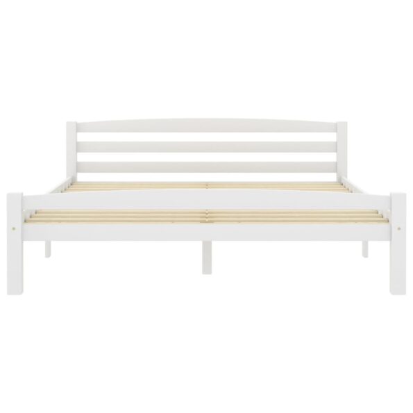 vidaXL Posteľný rám, biely, borovicový masív 160x200 cm – Obrázok 4