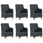 vidaXL 7-dielna záhradná jedálenská súprava tmavosivá – Obrázok 5