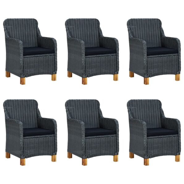 vidaXL 7-dielna záhradná jedálenská súprava tmavosivá – Obrázok 5